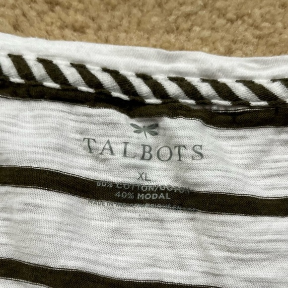 Talbots Women’s White Striped Tank Top - Size XL - VGUC - Cotton/Modal - Picture 3 of 6